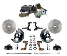Power Front Kit with Drilled Rotors and Zinc Plated Calipers image 1