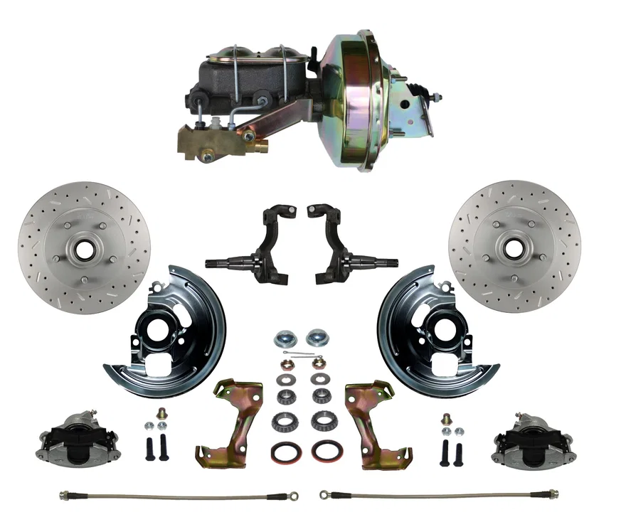 Power Front Kit with Drilled Rotors and Zinc Plated Calipers