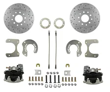 Rear Disc Brake Kit  with Drilled Rotors and Zinc Plated Calipers image 1