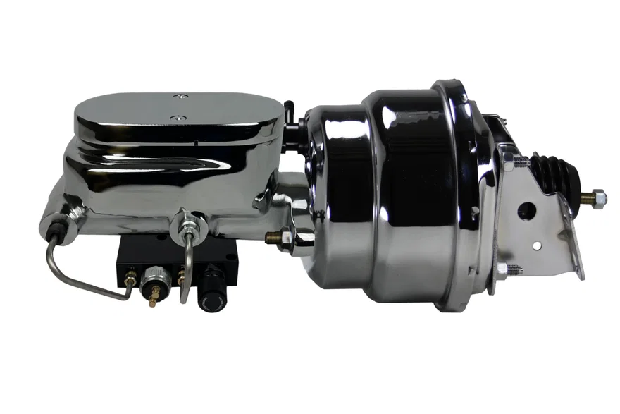 Power booster kit 7 inch dual booster 1 inch flat top combo valve (Chrome)