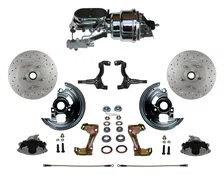 Power Front Kit with Drilled Rotors and Zinc Plated Calipers image 1