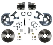 Rear Disc Brake Kit  with Plain Rotors and Zinc Plated Calipers image 1
