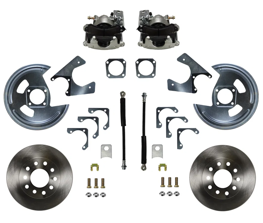 Rear Disc Brake Kit  with Plain Rotors and Zinc Plated Calipers