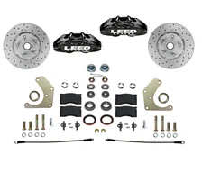 Front Spindle Kit with Drilled Rotors and Black Powder Coated Calipers image 1