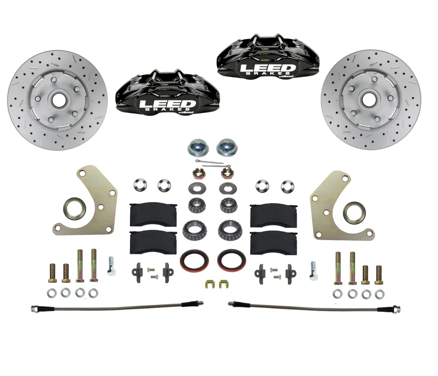 Front Spindle Kit with Drilled Rotors and Black Powder Coated Calipers