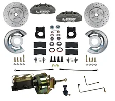 Power Front Kit with Drilled Rotors and Anodized Calipers for Ford Mustang image 1