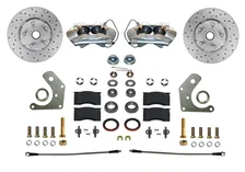 Front Spindle Kit with Drilled Rotors and Zinc Plated Calipers image 1