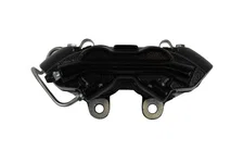 Front Caliper and Rotor Kit with Drilled Rotors and Black Powder Coated Calipers image 2