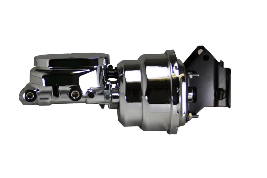 7 inch dual power booster, 1 inch bore flat top master (Chrome) for Ford F-100