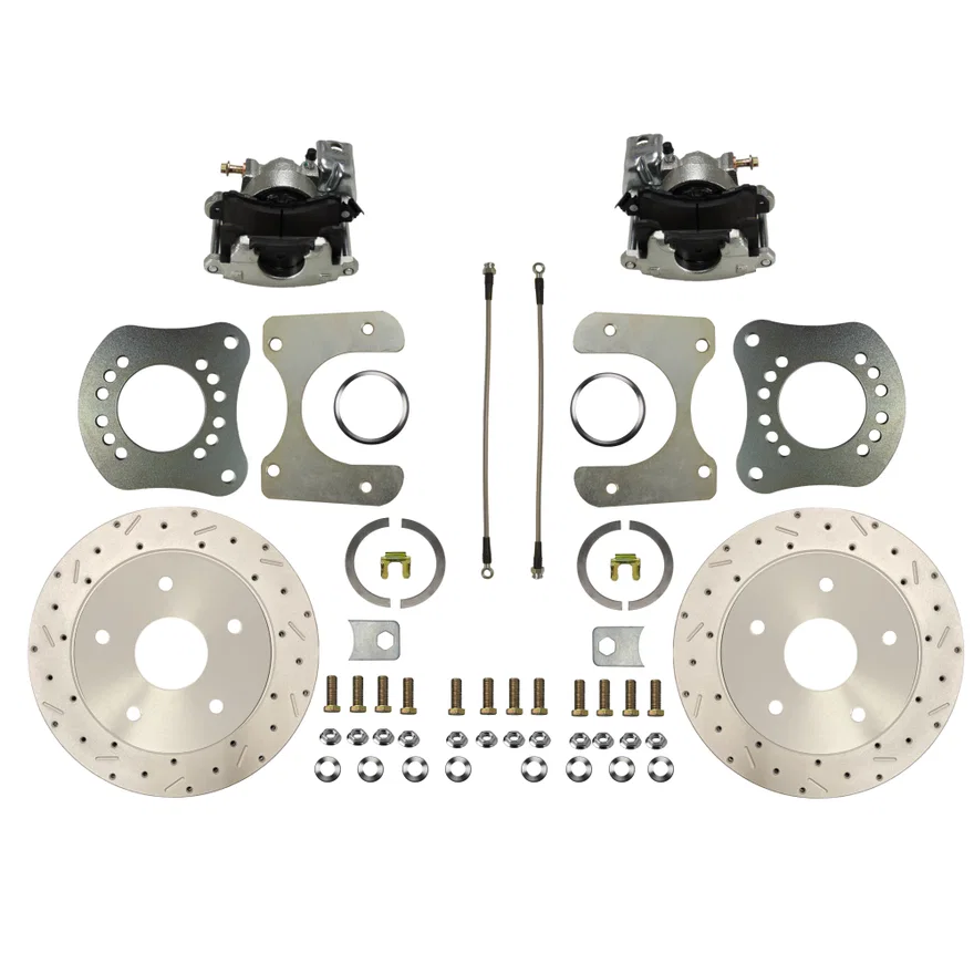 Rear Disc Brake Kit with Drilled Rotors and Zinc Plated Calipers for Ford