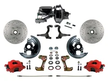 Power Front Kit with  Drilled Rotors and Red Powder Coated Calipers image 1