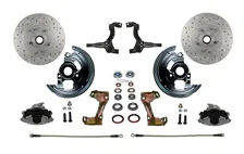 Front Spindle Kit with Drilled Rotors and Zinc Plated Calipers for Chevrolet Chevy II image 1