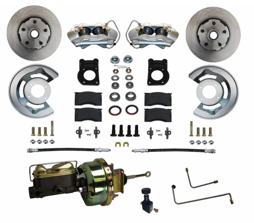 Power Front Kit with Plain Rotors and Zinc Plated Calipers for Ford Mustang
