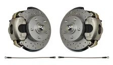 Front Spindle Kit with Drilled Rotors and Zinc Plated Calipers image 1