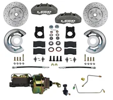 Power Front Kit with Drilled Rotors and Anodized Calipers for Ford Mustang image 1