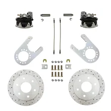 Rear Disc Brake Kit  with Drilled Rotors and Zinc Plated Calipers image 1
