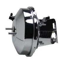 9 inch power booster, 1-1/8 inch bore flat top master disc/disc (Chrome) for Chevrolet image 2