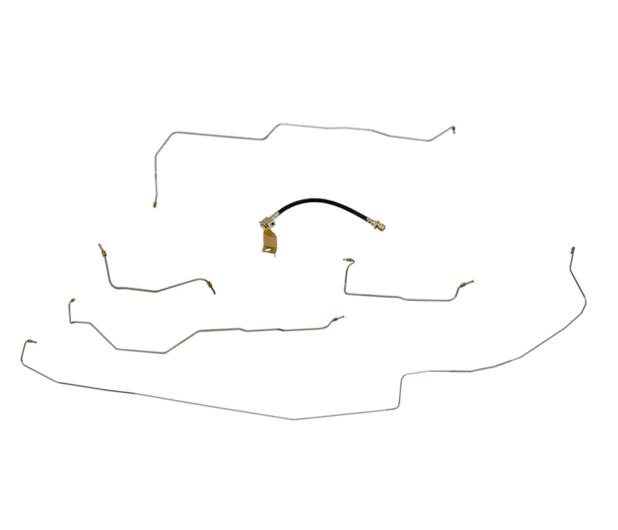 Complete vehicle brake line set to match disc brake conversion kits for Ford Mustang