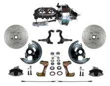Power Front Kit with Drilled Rotors and Zinc Plated Calipers image 1