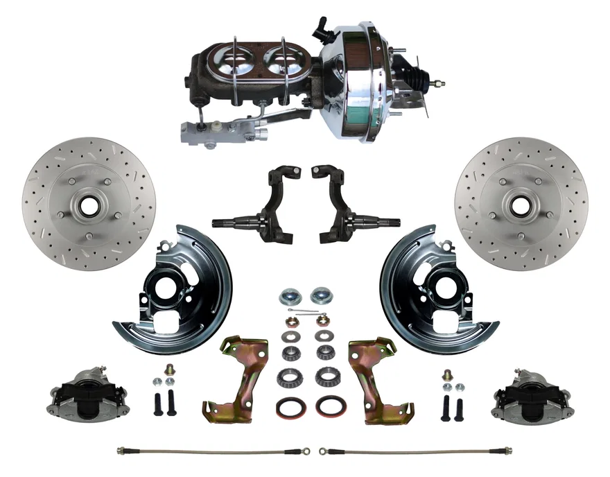 Power Front Kit with Drilled Rotors and Zinc Plated Calipers