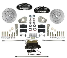 Power Front Kit with Drilled Rotors and Black Powder Coated Calipers image 1