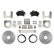 Rear Disc Brake Kit  with Drilled Rotors and Black Powder Coated Calipers image 1