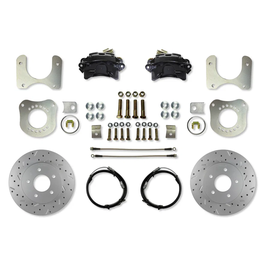 Rear Disc Brake Kit  with Drilled Rotors and Black Powder Coated Calipers