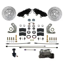 Power Front Kit with Drilled Rotors and Black Powder Coated Calipers image 1