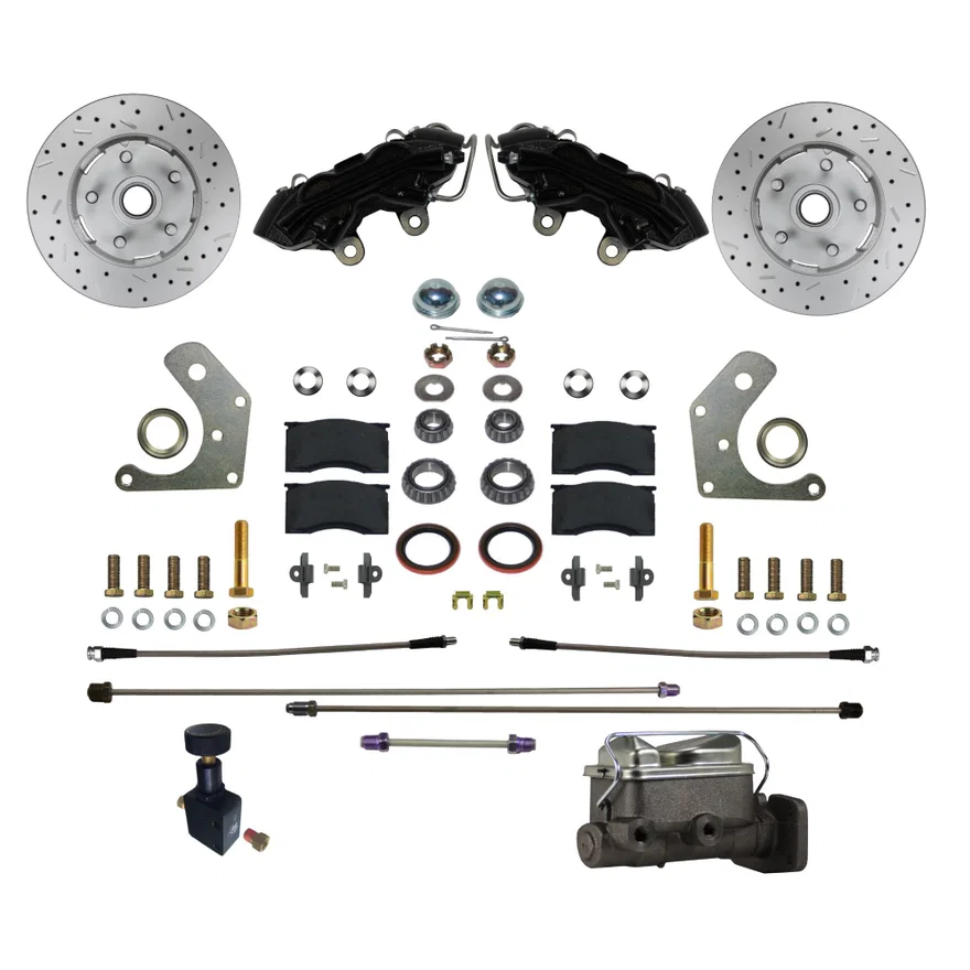 Power Front Kit with Drilled Rotors and Black Powder Coated Calipers