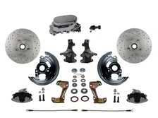 Front Manual 2" Drop Spindle Kit with Drilled Rotors and Zinc Plated Calipers image 1