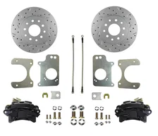 Rear Disc Brake Kit  with Drilled Rotors and Black Powder Coated Calipers image 1