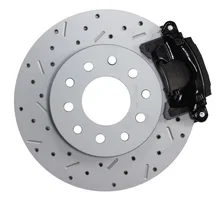 Rear Disc Brake Kit  with Drilled Rotors and Black Powder Coated Calipers for Jeep image 2
