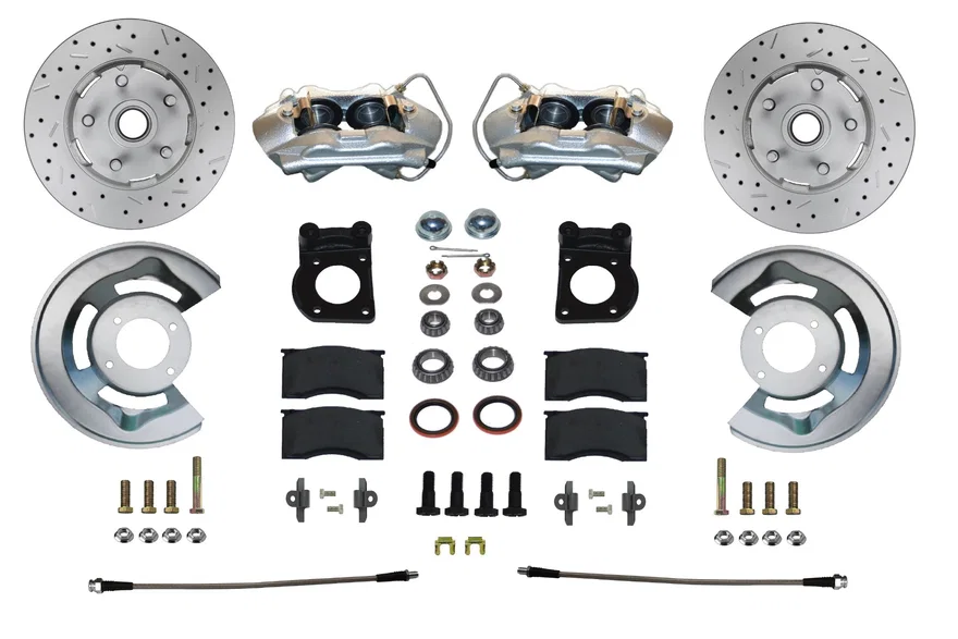 Front Spindle Kit with Drilled Rotors and Zinc Plated Calipers