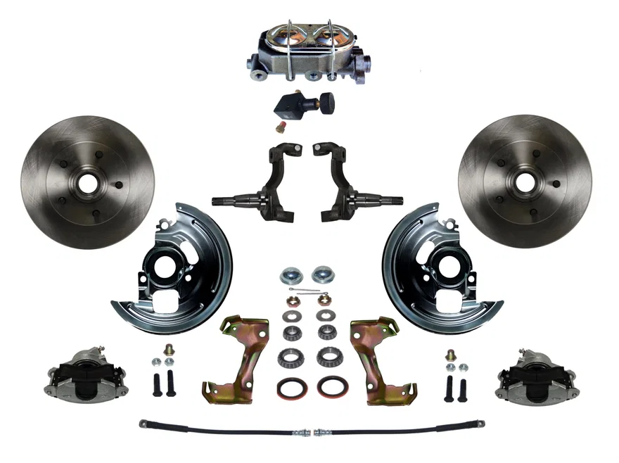Manual Front Kit with Plain Rotors and Zinc Plated Calipers for Chevrolet Chevy II