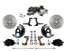 Power Front Kit with  Drilled Rotors and Black Powder Coated Calipers image 1