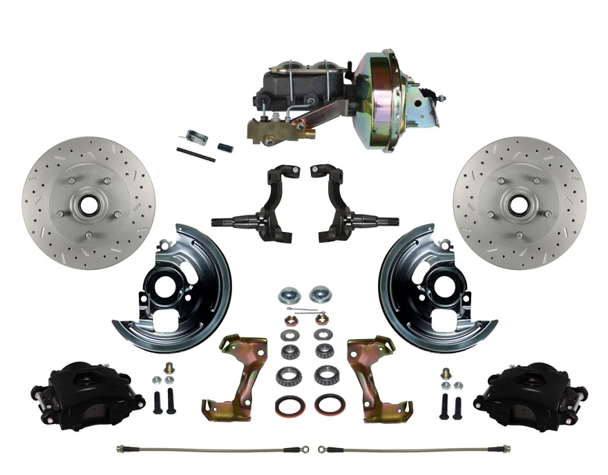 Power Front Kit with  Drilled Rotors and Black Powder Coated Calipers