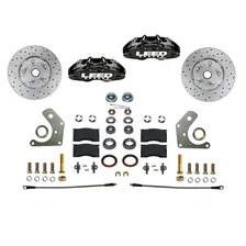 Front Spindle Kit with Drilled Rotors and Black Powder Coated Calipers image 1