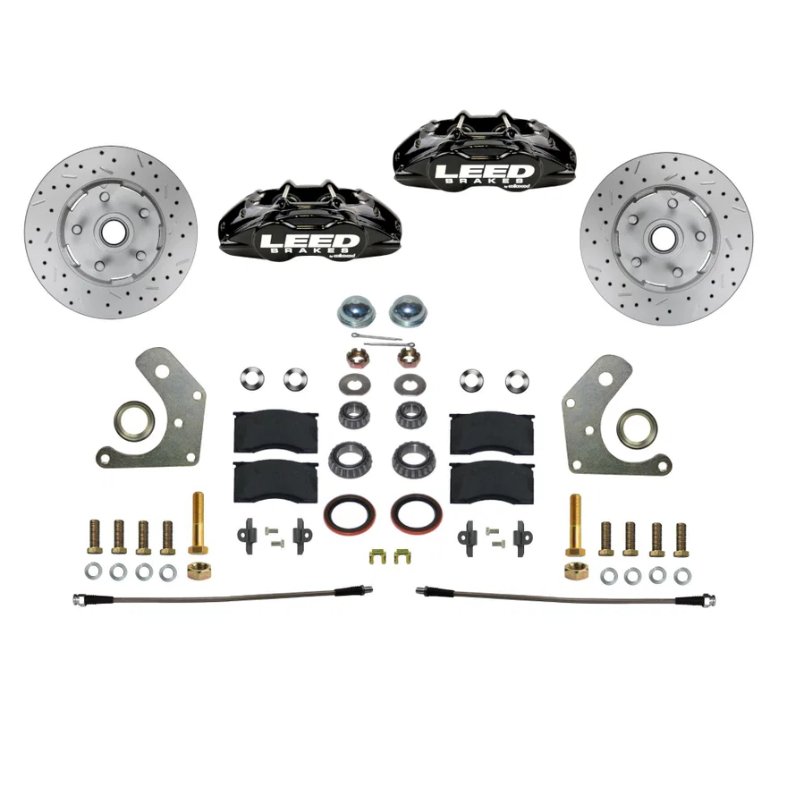 Front Spindle Kit with Drilled Rotors and Black Powder Coated Calipers