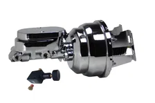 8 inch dual power booster, 1-1/8 inch bore master adjustable valve (Chrome) for Chevrolet image 1