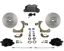 Manual Front Kit with Drilled Rotors and Black Powder Coated Calipers for Chevrolet image 1