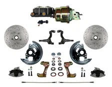 Power Front Kit with Drilled Rotors and Zinc Plated Calipers image 1