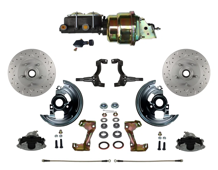 Power Front Kit with Drilled Rotors and Zinc Plated Calipers
