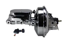 Power booster kit 9 inch booster 1 inch flat top adj valve (Chrome) image 1