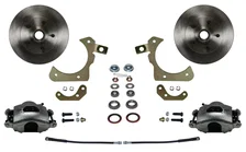 Front Spindle Kit with Plain Rotors and Zinc Plated Calipers for Chevrolet image 1