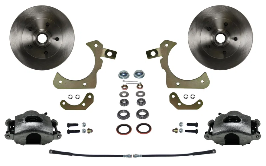 Front Spindle Kit with Plain Rotors and Zinc Plated Calipers for Chevrolet