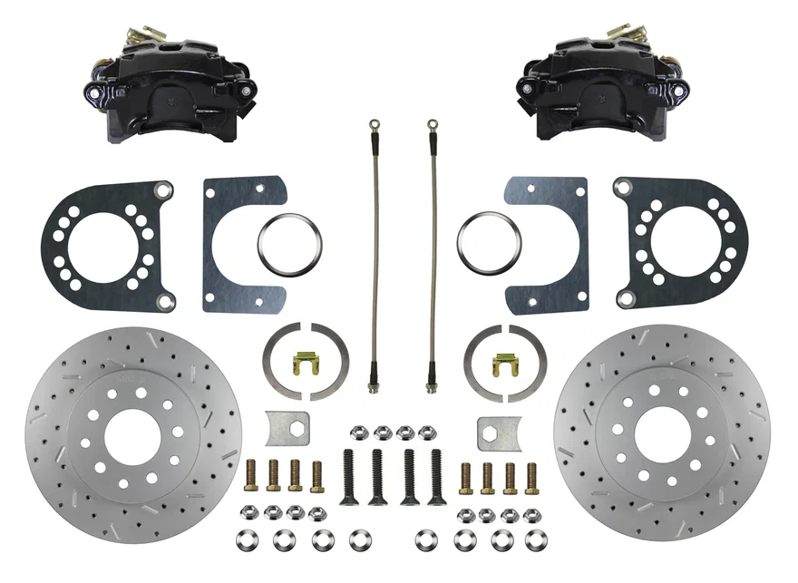 Rear Disc Brake Kit  with Drilled Rotors and Black Powder Coated Calipers