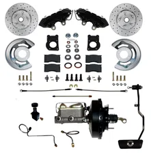 Power Front Kit with Drilled Rotors and Black Powder Coated Calipers image 1