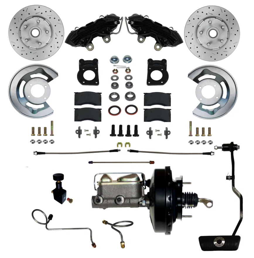 Power Front Kit with Drilled Rotors and Black Powder Coated Calipers