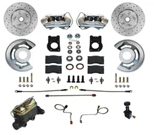 Manual Front Kit with Drilled Rotors and Zinc Plated Calipers image 1