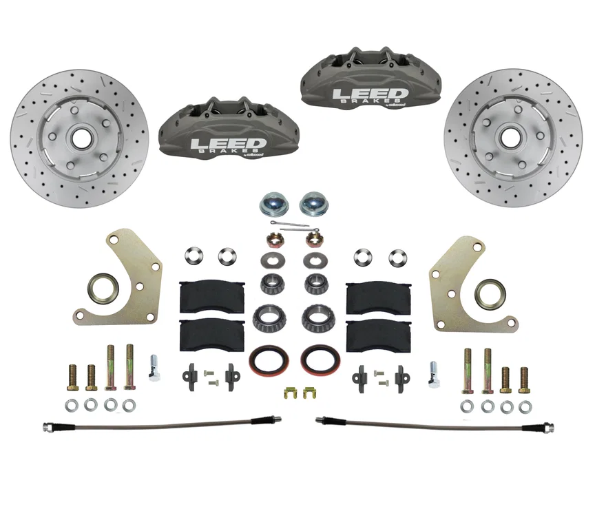 Front Spindle Kit with Drilled Rotors and Anodized Calipers